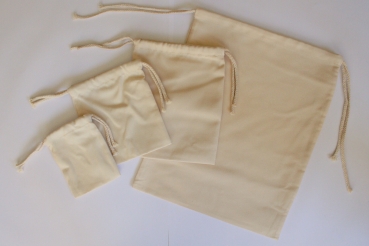 Zuziehbeutel Canvas-Like natur Größe-L