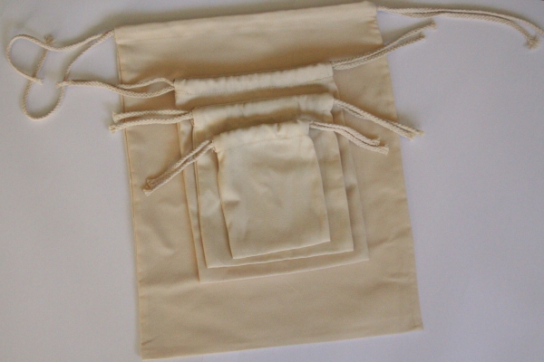 Zuziehbeutel Canvas-Like natur Größe-L