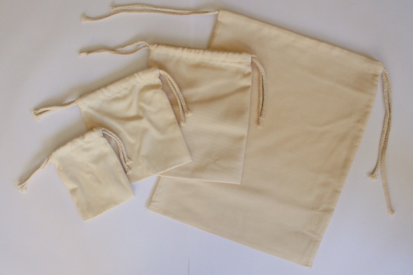 Zuziehbeutel Canvas-Like natur Größe-L